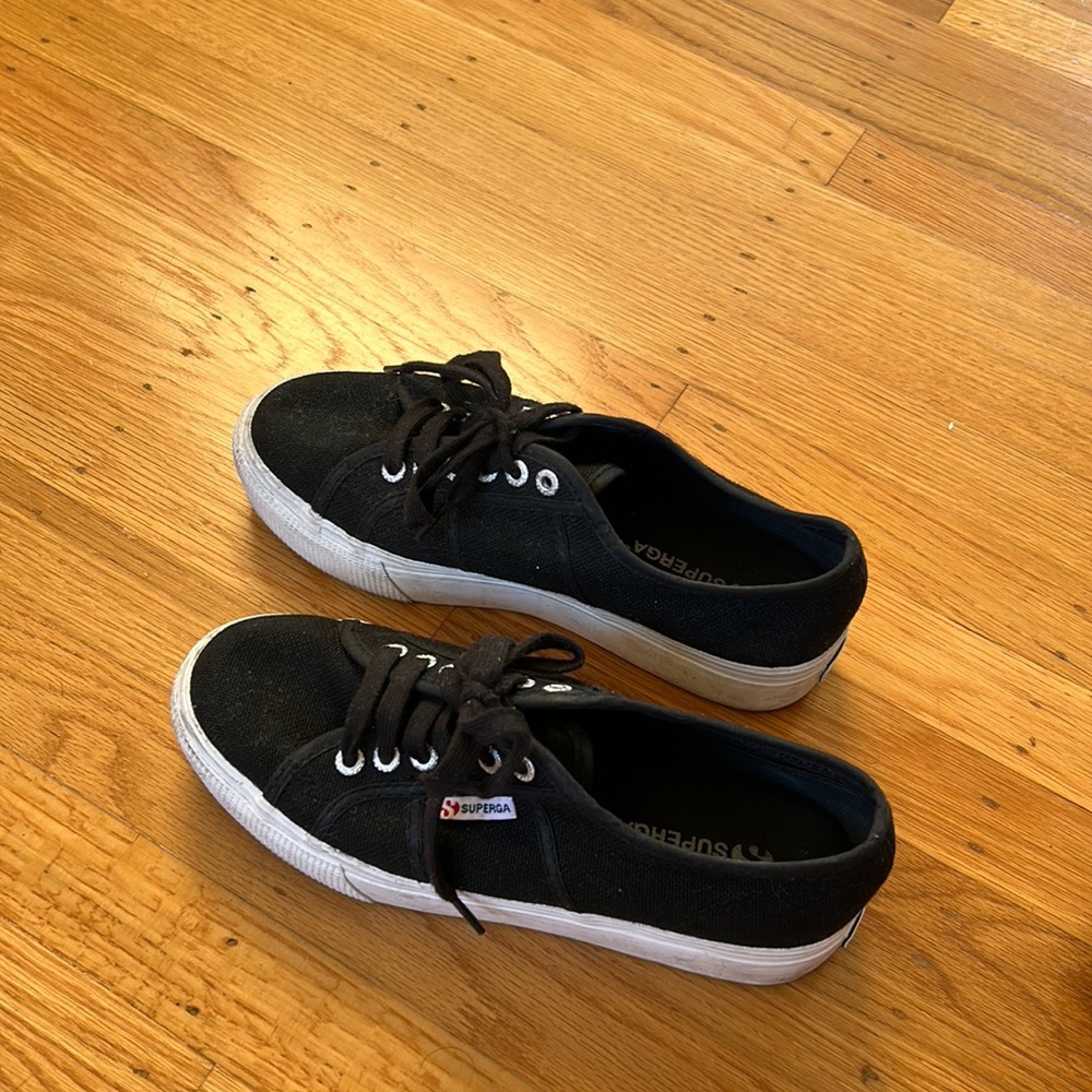 Black superga sneakers
